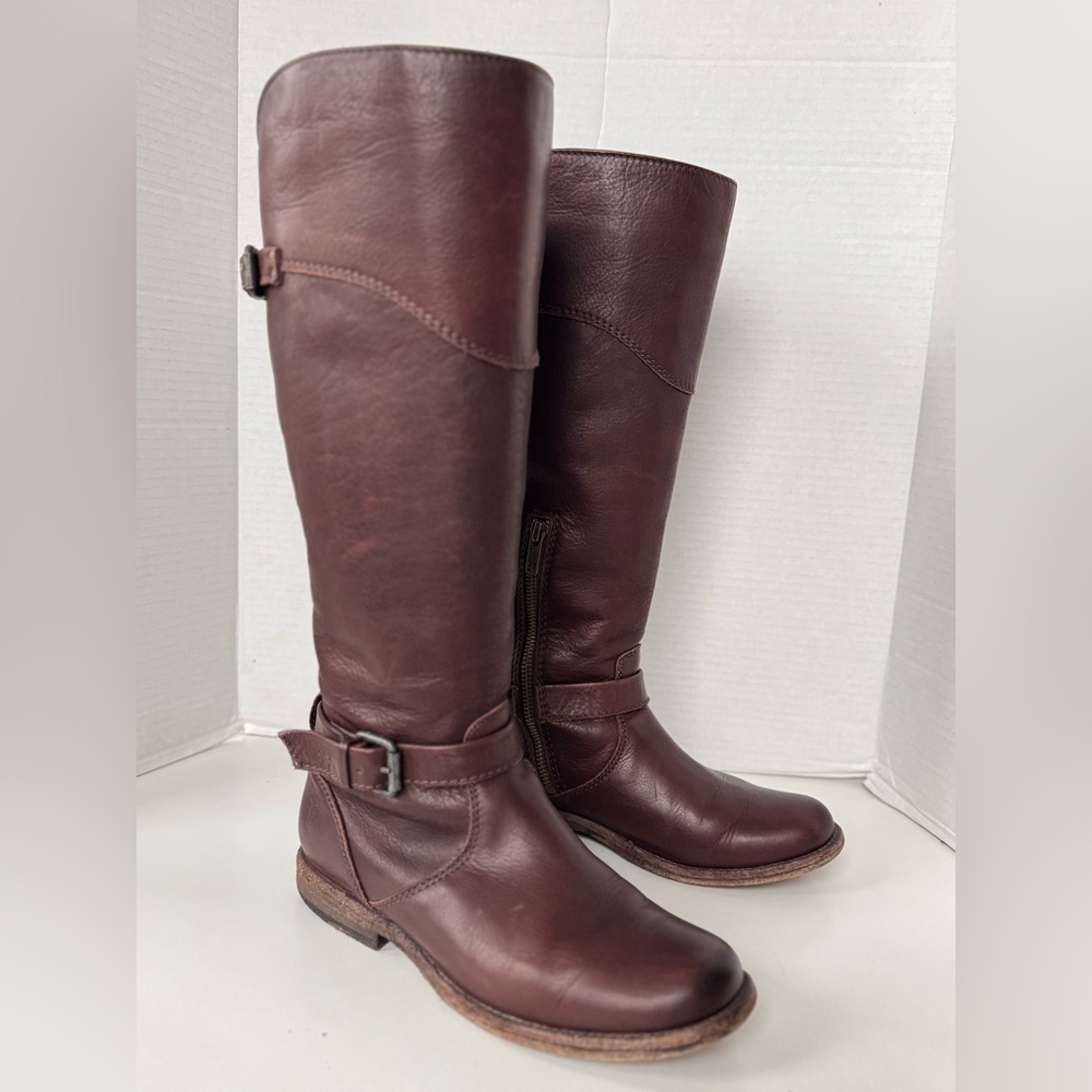 Frye Phillip Brown Leather Equestrian Riding Style Western Cowgirl Tall Boots